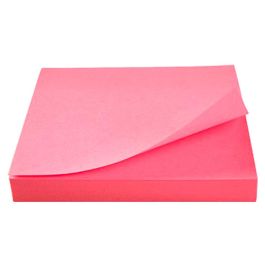 Bloc De Notas Adhesivas Quita Y Pon Q-Connect 76x76 mm Rosa Neon 80 Hojas 6 unidades