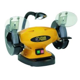 Fartools 110250 Rectificadora de Banco BG 150B 400 W, 2 Discos 150 mm, 2950 RPM, Lámpara LED y Pantallas de Protección