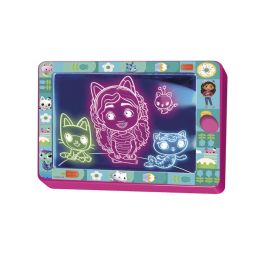 CEFA 00957 Pizarra Mágica Luminosa La Casa de Muñecas de Gabby, Tablero Portátil con 8 Colores y 2 Marcadores Borrables