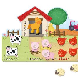 Goula Puzzle 1-5 53438 Aprende a Contar con Animales de Granja de Madera para +12 meses