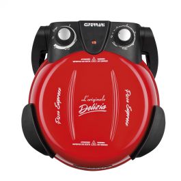 G3 Ferrari Horno para Pizza Delizia Rojo G1000602, 400°C, 31cm Diámetro Pizza, Mecánico, Piedra Cocción, 1200W, Acero Inoxidable