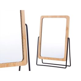 Berilo Espejo Bambú Soporte Metal Negro 15x22x5 cm Precio: 62.2182. SKU: B1H94RDM7J