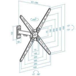 TOOQ SOPORTE PARED PANTALLAS 13-55" GIRA/INCLI NEGRO