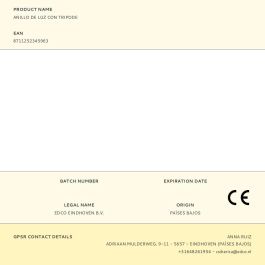 Grundig Anillo de Luz con Trípode Ø20cm 80 LEDs, 3 Tonalidades, Intensidad Regulable, Soporte Móvil, Extensible 210cm