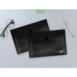 Liderpapel Dossier Carpeta con Broche Polipropileno DIN A6 Negro Opaco 180 micras