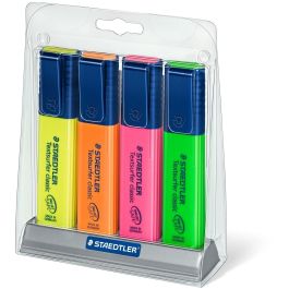 STAEDTLER Rotuladores Textsurfer classic, pack 4 unidades, colores surtidos (Verde, Naranja, Rosa, Amarillo), punta cincel, recargables, secado rápido Precio: 17.5000001. SKU: B1AGR7JLHV