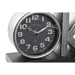 DKD Home Decor Reloj Sobremesa Negro Plateado 8 x 15 x 23 cm (2 Unidades)