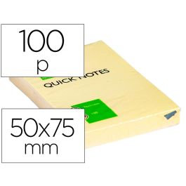 Bloc De Notas Adhesivas Quita Y Pon Q-Connect 51x76 mm Con 100 Hojas 12 unidades