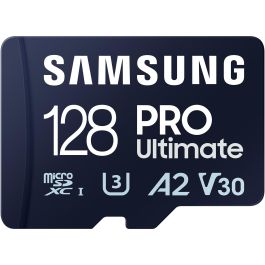 Samsung MB-MY128SA/WW Tarjeta de Memoria microSDXC PRO Ultimate 128GB 200/130 MB/s U3 V30 A2 con Adaptador SD y Protección Extrema