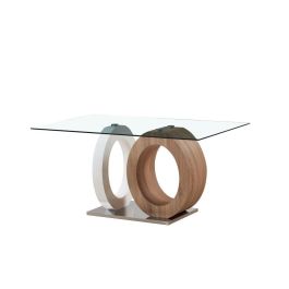 DKD Home Decor Mesa Comedor Blanco Transparente Cristal MDF 90 x 75 x 160 cm Precio: 433.89000017. SKU: S3032762
