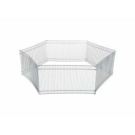 Trixie Caja Metálica Galvanizada para Animales Pequeños - Parque Extensible Ø90cm - Gran Espacio de Libertad Interior con 6 Elementos