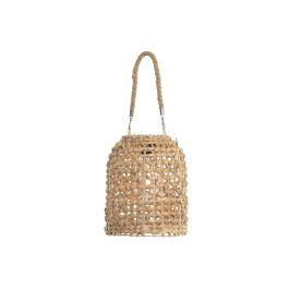 DKD Home Decor Lámpara Solar para Terraza y Jardín, Fibra, Marrón, 26 x 30 x 26 cm, Set de 3 (2 Unidades)