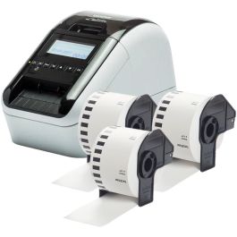 Brother QL-820NWBcVM Impresora de Etiquetas Termodirecta con WiFi, Ethernet, USB y Bluetooth, Imprime Negro/Rojo