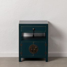 Mesita de Noche ORIENTE Azul Madera MDF 50 x 40 x 66 cm Mesita de Noche ORIENTE Azul Madera MDF 50 x 40 x 66 cm