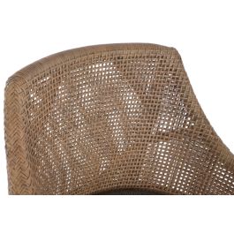 DKD Home Decor Taburete Gris Marrón 52x51x100 cm Mindi Ratan 75 cm Asiento