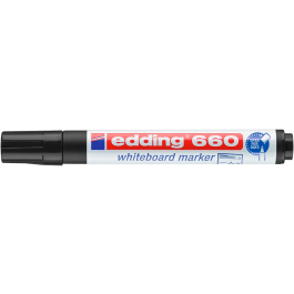 Edding Marcador Pizarra Blanca 660 Rellenable Negro (Set 10 unidades), Punta Redonda 1.5-3mm (Set de 10)