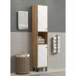 Trendteam TRE1699334011565 Armario alto con dos puertas Serie Touch Blanco/Marrón 36 cm de largo