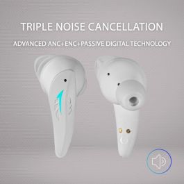 Mars Gaming MHI-ULTRAW Auriculares TWS Bluetooth 5.3 ANC+ENC 24h Batería Carga Inalámbrica RGB IPX4 Blanco