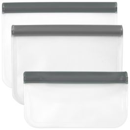 Cook Concept Juego de 3 Bolsas Conservación Reutilizables Translúcidas Lavables Aptas Congelador Medidas Varias