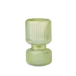 DKD Home Decor Jarron Verde Azul Rosa Cristal 12 x 12 x 21 cm (6 Unidades)