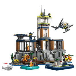 LEGO 60419 City Prisión de Policía de Aguas Profundas Juguete con Helicóptero Barco 7 Minifiguras Figura de Perro