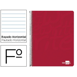 Liderpapel Cuaderno Espiral Folio Tapa Blanda 80 Hojas 60gr Horizontal con Margen Color Rojo Precio: 15.49999957. SKU: B18WTHBD7R