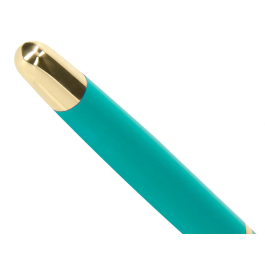 Belius Boligrafo Soiree Aluminio Art Deco Turquesa y Dorado Tinta Azul Caja de Diseño Punta 0,8 mm