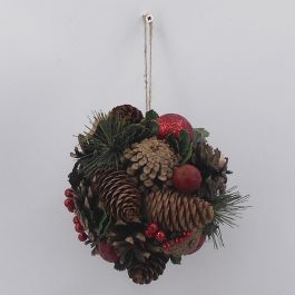 DKD Home Decor Bola Redonda Decoración Navideña Tradicional de Piña Verde y Rojo 14 cm Set de 6 para Árbol de Navidad Precio: 26.25942. SKU: B1CT3NKA7B