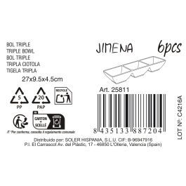 La Mediterranea Bol Triple Jimena 27 x 9.3 x 4.7 cm (24 Unidades)