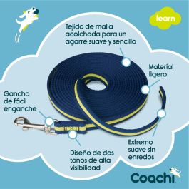 Coachi Training Line Correa Acolchada de Adiestramiento para Perros y Cachorros Pequeños/Medianos, Ligera y Suave, Azul-Lima 5 Metros