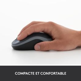 Logitech M185 Ratón Inalámbrico RF Plug & Play con Nano Receptor USB, Diseño Ergonómico, Batería hasta 1 Año, Gris