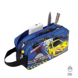 Totto Estuche Escolar de Carreras de Coches Velocity, Azul/Amarillo, AJ52VLC001-2310-6J7U Totto Estuche Escolar de Carreras de Coches Velocity, Azul/Amarillo, AJ52VLC001-2310-6J7U