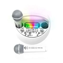 Altavoz karaoke con forma circular y luces disco. incluye 2 microfonos inhalambricos 21,5x22x15 cm Altavoz karaoke con forma circular y luces disco. incluye 2 microfonos inhalambricos 21,5x22x15 cm