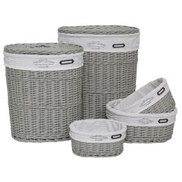 DKD Home Decor Cesta Ropa Basicos Gris Blanco 38 x 57 x 52 cm Set de 5 Precio: 77.50000027. SKU: B1CPVRG9BQ
