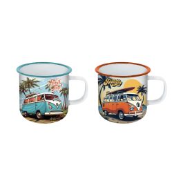 Inde Mug Esmaltada Blanca Van 500 ml (9.9 cm ancho x 8.9 cm alto x 11.5 cm largo) (24 Unidades)