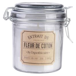 Home Deco Factory Tarro Con Vela Apothicaire - Musc Blanc, D'Ambre, Fleur de Coton - 180g, 25h