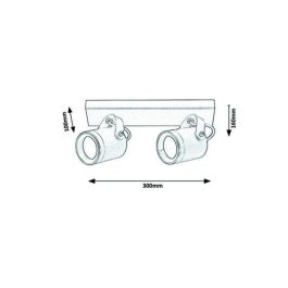 RABALUX RAB-7930 Aplique Exterior Elva Foco Doble Industrial Antracita Aluminio Cristal 2xGU10 IP44 Cabezales Ajustables