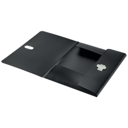 Leitz Carpeta Recycle con Gomas, Tres Solapas, DIN A4, Polipropileno Negro, 80% Reciclado