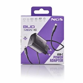 NGS BUD45W-C Cargador de Pared GaN Ultrarrápido 45W con 1xUSB Tipo-C y Cable USB-C a USB-C 1.5m PD3.0