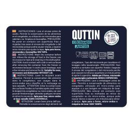 Quttin Fiambrera Rectangular con Tapa Azul 17.5 x 13 cm (6 Unidades)