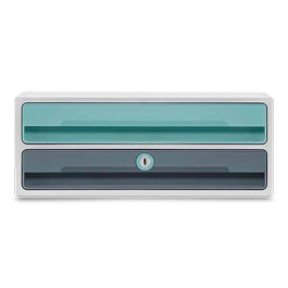 Cep Moov Up Fichero Cajones Sobremesa Reciclado 80% con Cerradura 2 Cajones Azul/Gris 275x369x146 mm