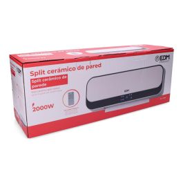 Edm Calefactor split de pared 1000 - 2000 W con mando a distancia y programador, 55,7 x 14,4 x 18,5 cm