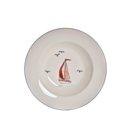DKD Home Decor Plato Mediterráneo Veleros de Porcelana, Apto Microondas y Lavavajillas, Colores Surtidos Azul, Rojo, Blanco, Ø21.5x3.5 cm (12 Unidades) Precio: 28.15428. SKU: B1DM3BYF5K