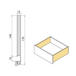Emuca Cajón exterior Protone 30kg con guías de extracción total y cierre suave, Altura 178mm, profundidad 400mm, Acero, Pintado blanco