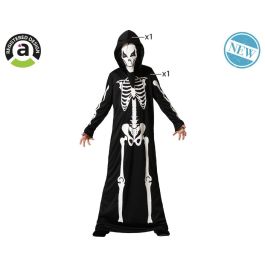 Disfraz Mono Esqueleto Con Capucha Niños Infantil Unisex 7-9 Años Halloween