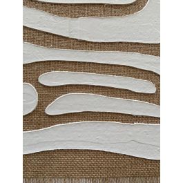 DKD Home Decor Cuadro Abstracto Lienzo Lino Blanco Beige 52.7 x 2.5 x 72.5 cm (2 Unidades)