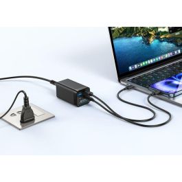 eSTUFF Cargador Multi PD GaN 65W 4 Puertos (2 USB-C + 2 USB-A) Carga Rápida