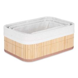 Set 3 Organizadores de Bambú y Tela Natural Kipit - 31x12x21 cm (4 Unidades) Set 3 Organizadores de Bambú y Tela Natural Kipit - 31x12x21 cm (4 Unidades)