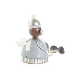 DKD Home Decor Figura Navidad Moderna Blanco Gris Metal 9 x 16 x 6.5 cm (6 Unidades)
