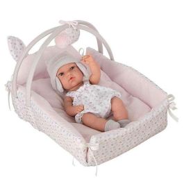 Muñeca elegance 33 cm natal c/cunita ( medida cuna: 26x37x24 cm)